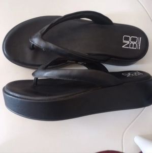 Black platform sandals